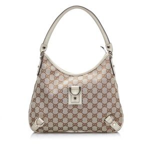 Authentic Gucci GG Canvas Abbey D-Ring Hobo Shoulder Bag